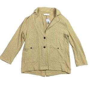 Free People Beach Reign Blazer Womens S Au Lait Cardigan Button Up Sweater NWT